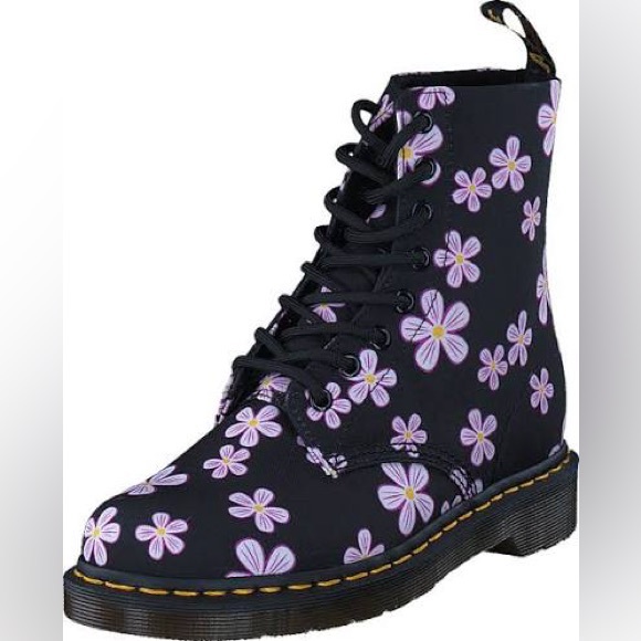 Dr. Martens women floral canvas combat 1460 page meadow boots 7 - Picture 14 of 14